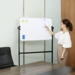 VEVOR Rolling Magnetic Whiteboard, Double-sided Mobile Whiteboard 36x24 Inches, Adjustable Height Dry Erase Board with Wheels, 1 Magnetic Erase & 3 Dry Erase Markers & Movable Tray Office, School - Image 6