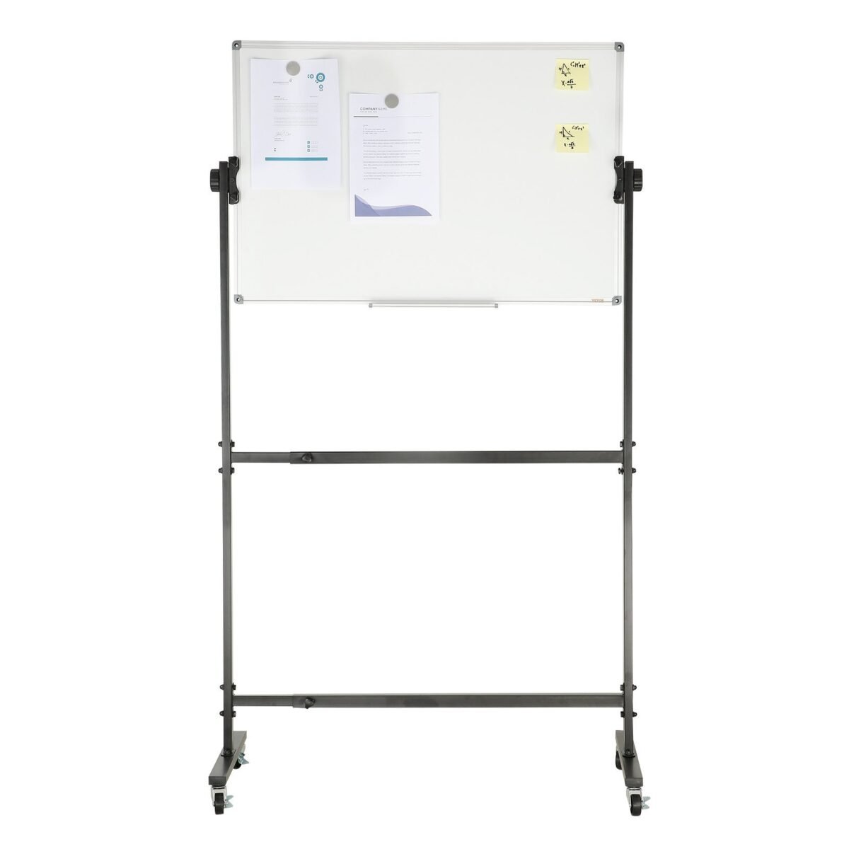 VEVOR Rolling Magnetic Whiteboard, Double-sided Mobile Whiteboard 36x24 Inches, Adjustable Height Dry Erase Board with Wheels, 1 Magnetic Erase & 3 Dry Erase Markers & Movable Tray Office, School - Image 4