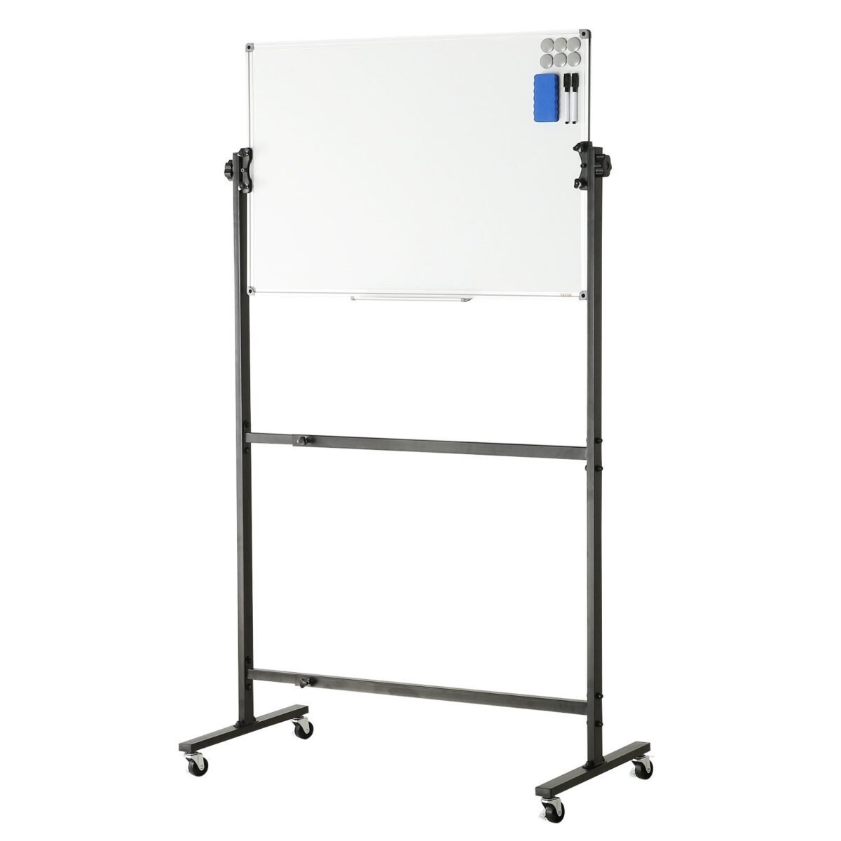 VEVOR Rolling Magnetic Whiteboard, Double-sided Mobile Whiteboard 36x24 Inches, Adjustable Height Dry Erase Board with Wheels, 1 Magnetic Erase & 3 Dry Erase Markers & Movable Tray Office, School - Image 5