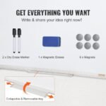 VEVOR Magnetic Whiteboard, 24 x 18 Inches, Dry Erase Board for Wall with Aluminum Frame, White Board Includes 1 Magnetic Erase & 2 Dry Erase Marker & Movable Tray for Office Home Restaurant and School - Image 9