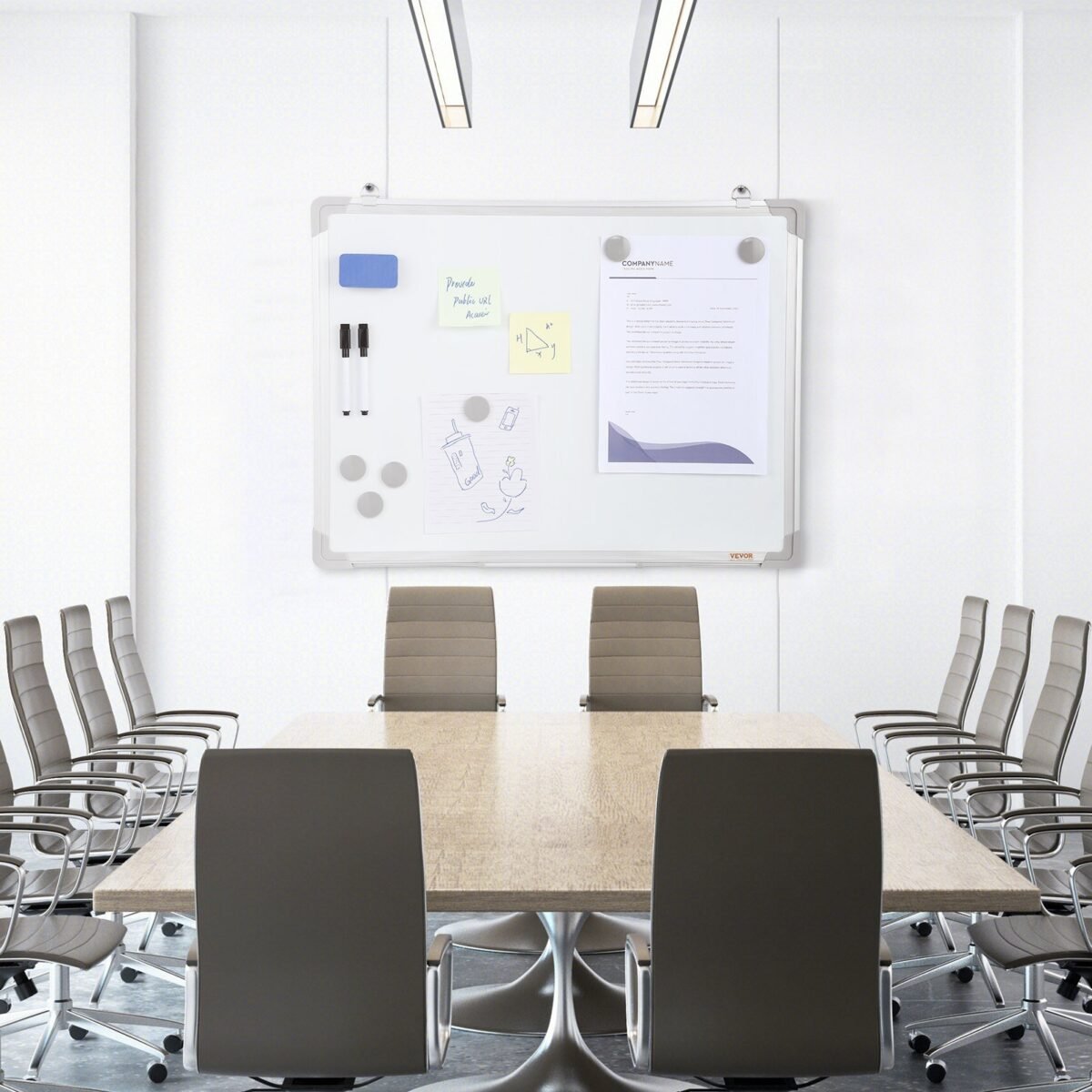 VEVOR Magnetic Whiteboard, 24 x 18 Inches, Dry Erase Board for Wall with Aluminum Frame, White Board Includes 1 Magnetic Erase & 2 Dry Erase Marker & Movable Tray for Office Home Restaurant and School - Image 6