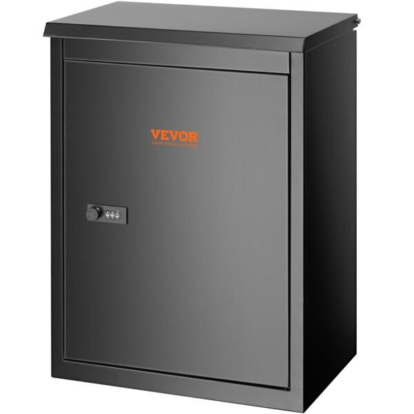 VEVOR Package Delivery Boxes for Outside 15.4" x 10.6" x 20.5", Galvanized Steel Wall Mount Mailbox with Coded Lock, Anti-Theft Baffle, IPX3 Waterproof Lockable Large Mail Box for Porch, Curbside