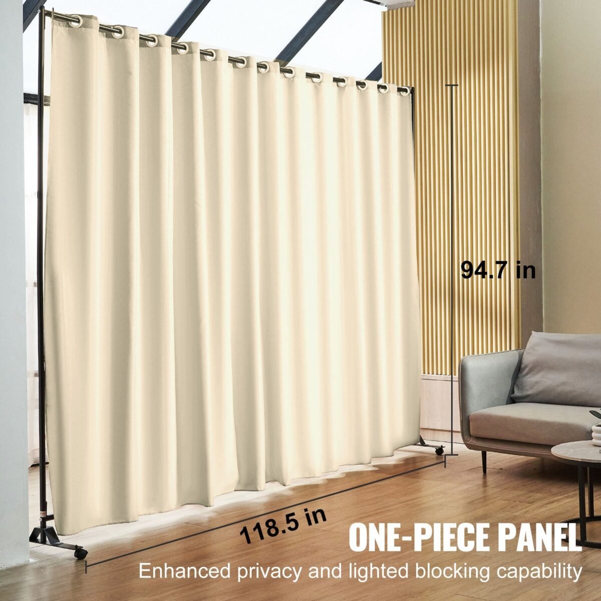 VEVOR Room Divider 8 ft x 10 ft - Off White - Image 12