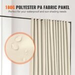 VEVOR Room Divider 8 ft x 10 ft - Off White - Image 9