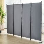 VEVOR 4 Panel Room Divider 5.6 ft (88×67.5inch) Gray - Image 6
