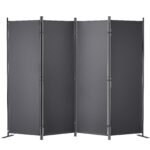 VEVOR 4 Panel Room Divider 5.6 ft (88×67.5inch) Gray