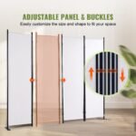 VEVOR 4 Panel Room Divider 5.6 ft (88×67.5inch) White - Image 10