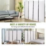 VEVOR 4 Panel Room Divider 5.6 ft (88×67.5inch) White - Image 8