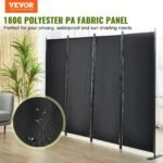 VEVOR 4 Panel Room Divider 5.6 ft (88×67.5inch) Black - Image 12