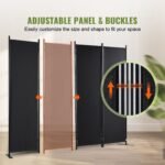 VEVOR 4 Panel Room Divider 5.6 ft (88×67.5inch) Black - Image 10