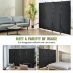 VEVOR 4 Panel Room Divider 5.6 ft (88×67.5inch) Black - Image 8