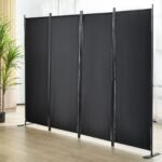 VEVOR 4 Panel Room Divider 5.6 ft (88×67.5inch) Black - Image 6