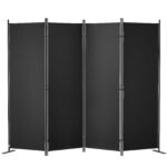VEVOR 4 Panel Room Divider 5.6 ft (88×67.5inch) Black