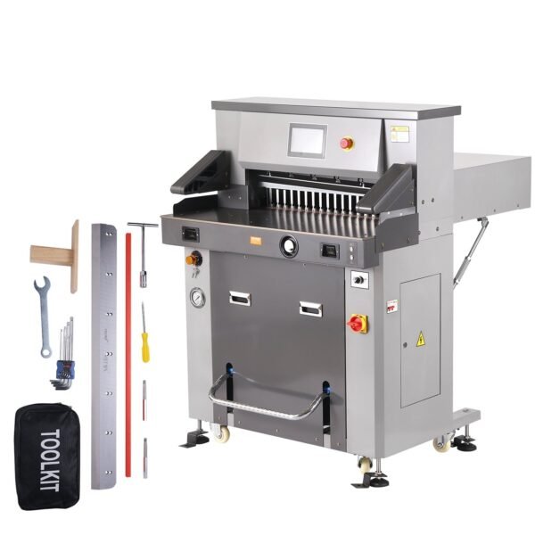 VEVOR H670TV7 Electric Hydraulic Paper Cutter, Heavy Duty Paper Cutter Machine 26" /660.4mm Cutting Width, 3.14"/80mm Cutting Thickness, Electric Paper Trimmer with 7" Touchscreen Numerical Control