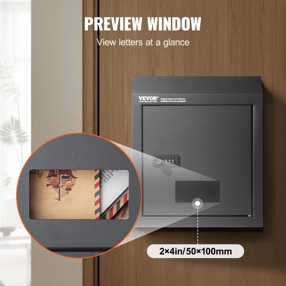 VEVOR MA074 dark gray Through The Door Key Drop Box - Image 8