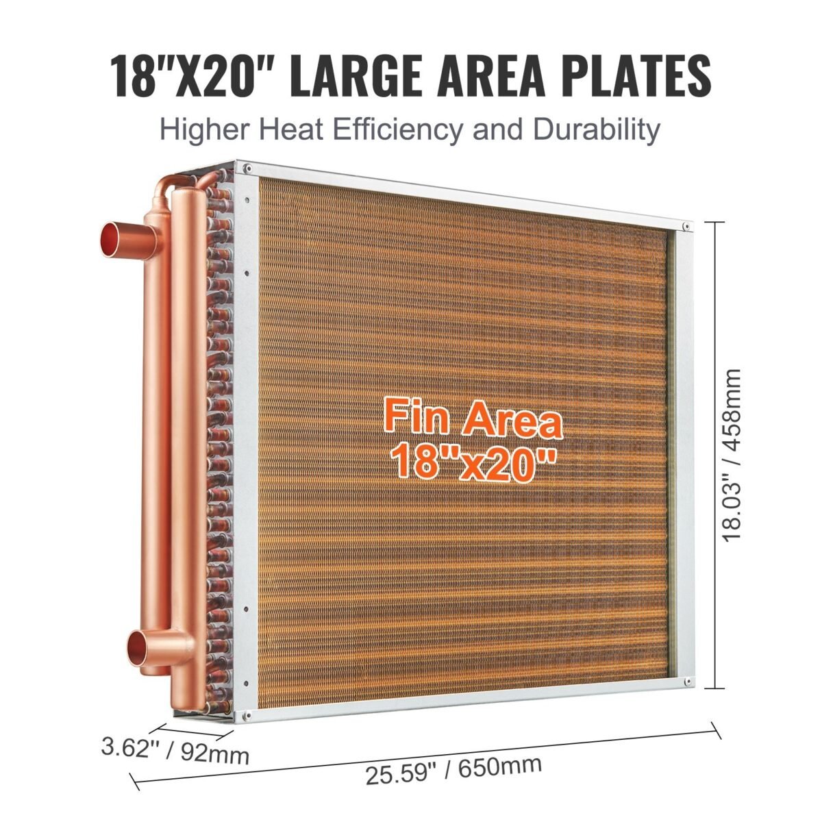 VEVOR C18×20 Heat Exchanger Water to Air, 18"x 20" - Image 9