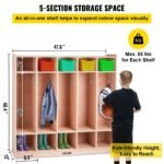 VEVOR Preschool Cubby Lockers 5-Section - Image 11