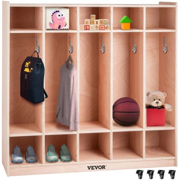 VEVOR Preschool Cubby Lockers 5-Section
