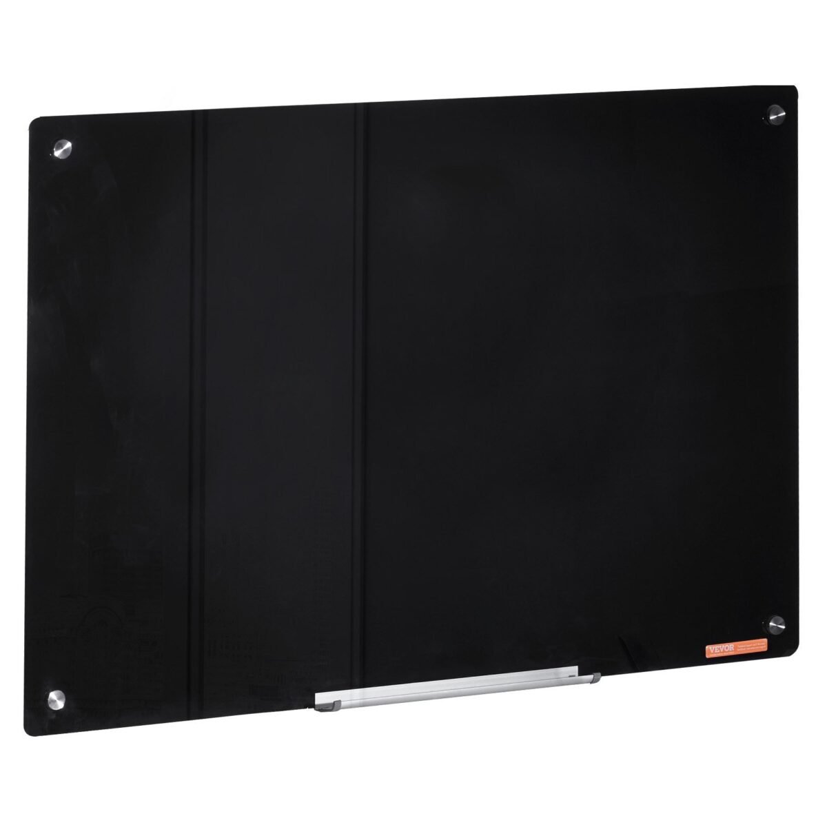 VEVOR GB-2436-MB Magnetic Glass Whiteboard, Dry Erase Board 36"x24", Wall-Mounted Large White Glassboard Frameless, with Marker Tray, an Eraser and 2 Markers, Black - Image 3