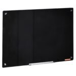 VEVOR GB-2436-MB Magnetic Glass Whiteboard, Dry Erase Board 36"x24", Wall-Mounted Large White Glassboard Frameless, with Marker Tray, an Eraser and 2 Markers, Black - Image 3