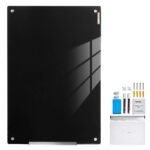 VEVOR GB-2436-MB Magnetic Glass Whiteboard, Dry Erase Board 36"x24", Wall-Mounted Large White Glassboard Frameless, with Marker Tray, an Eraser and 2 Markers, Black - Image 5