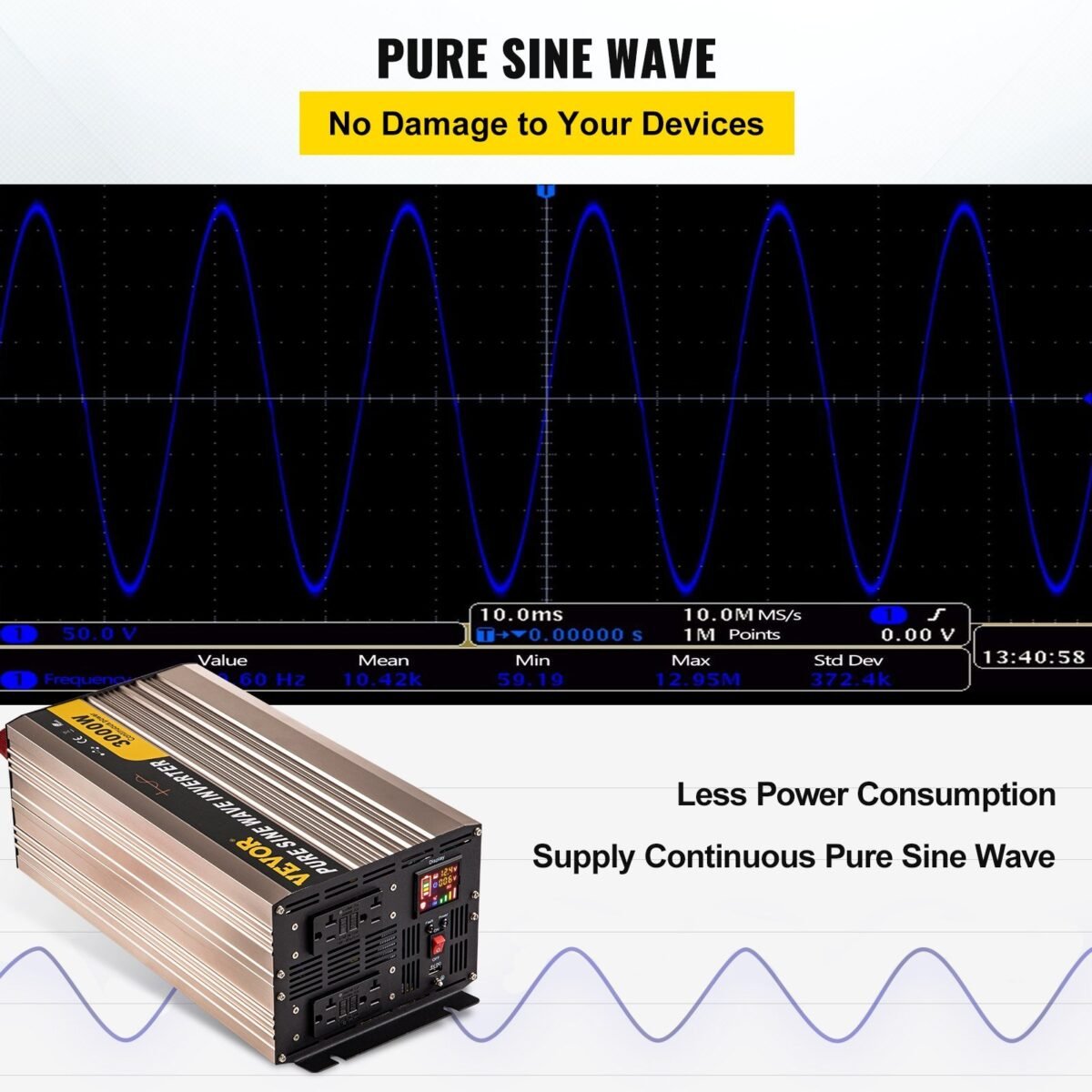 VEVOR ZPX-3000W Pure Sine Wave Inverter, 3000 Watt - Image 11