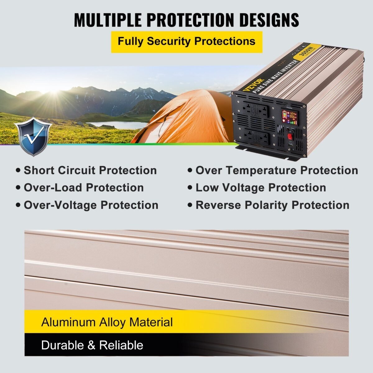 VEVOR ZPX-3000W Pure Sine Wave Inverter, 3000 Watt - Image 9
