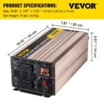 VEVOR ZPX-3000W Pure Sine Wave Inverter, 3000 Watt - Image 7