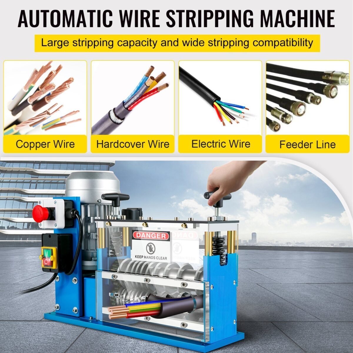 VEVOR SMS-038 Cable Wire Stripping Machine 0.06 inch -1.5 inch - Image 12