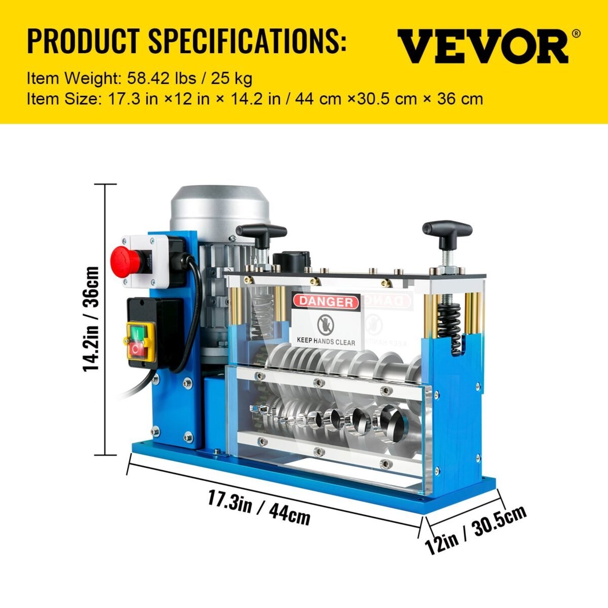 VEVOR SMS-038 Cable Wire Stripping Machine 0.06 inch -1.5 inch - Image 7
