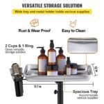 VEVOR KMS-611 Mayo Stand Medical Tray, Height Adjustable Stainless Steel Salon Tray Easy Assemble Tattoo Cart Lab Tray with 2 Cups & 1 Metal Ring for SPA Clinic Personal Care Lab Hospital Dentistry, Silver - Image 11