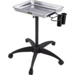 VEVOR KMS-611 Mayo Stand Medical Tray, Height Adjustable Stainless Steel Salon Tray Easy Assemble Tattoo Cart Lab Tray with 2 Cups & 1 Metal Ring for SPA Clinic Personal Care Lab Hospital Dentistry, Silver - Image 5
