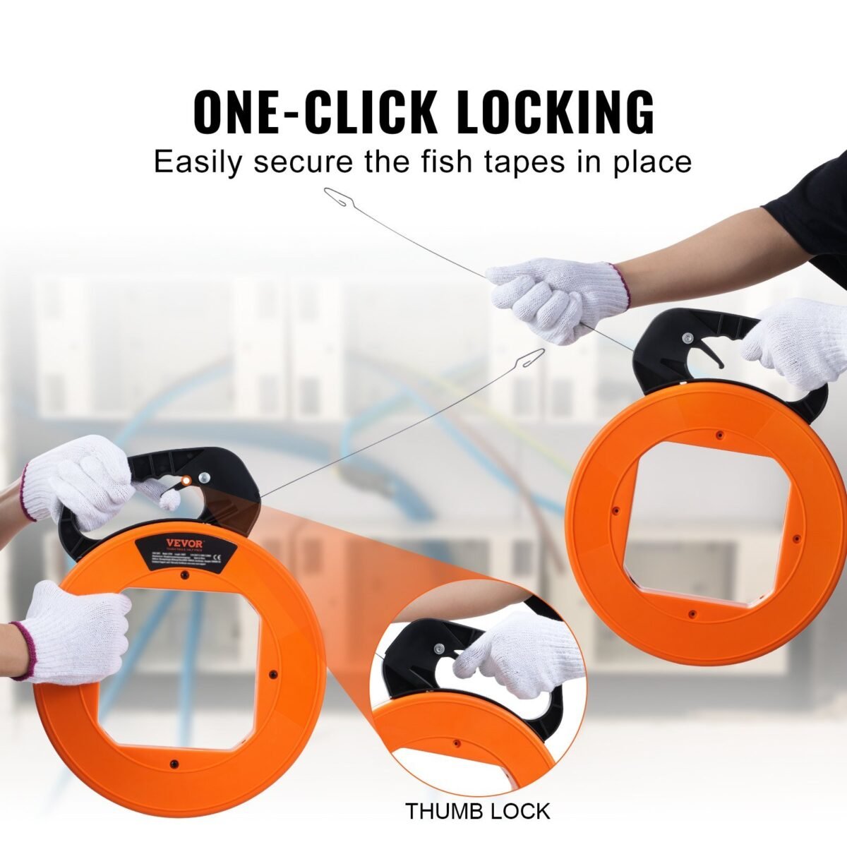 VEVOR LFT01 Fish Tape Wire Cable Line Puller 120ft 1/8 in - Image 10