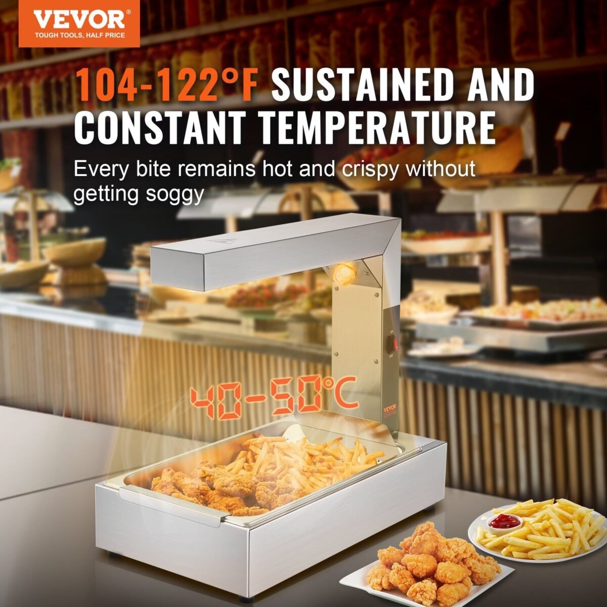 VEVOR HT-620 French Fry Food Warmer, 750W - Image 12