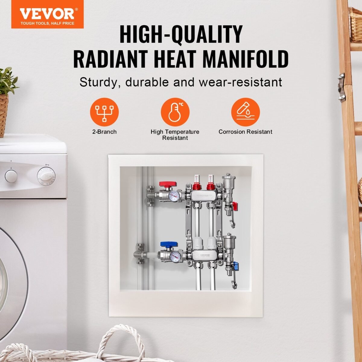 VEVOR 7012-25-02-00-NPT 2-Branch Radiant Heat Manifold - Image 12