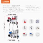 VEVOR 7012-25-02-00-NPT 2-Branch Radiant Heat Manifold - Image 7