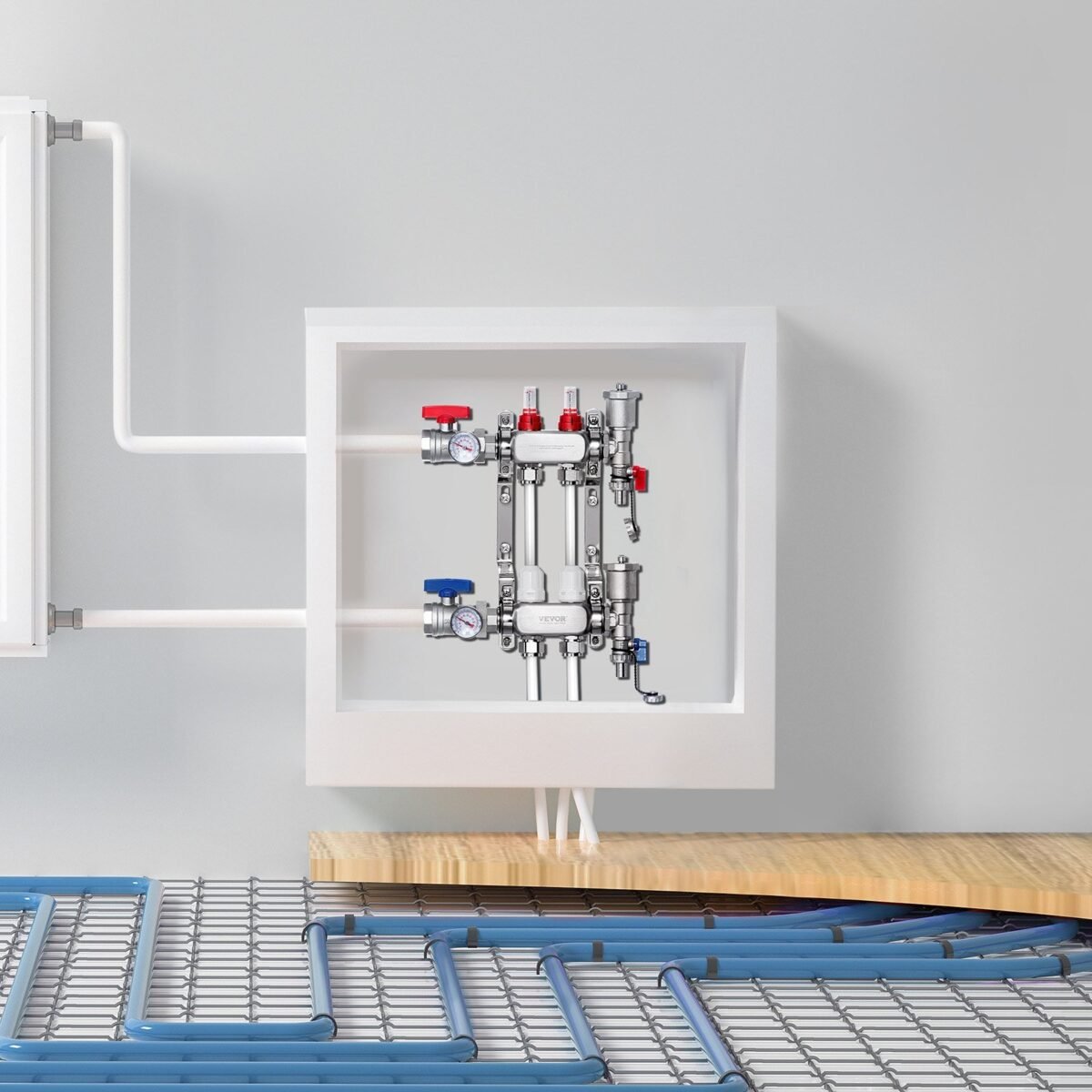 VEVOR 7012-25-02-00-NPT 2-Branch Radiant Heat Manifold - Image 6