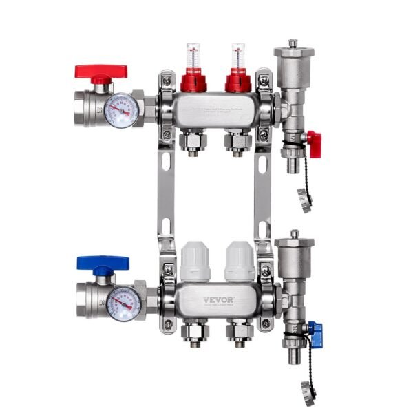VEVOR 7012-25-02-00-NPT 2-Branch Radiant Heat Manifold