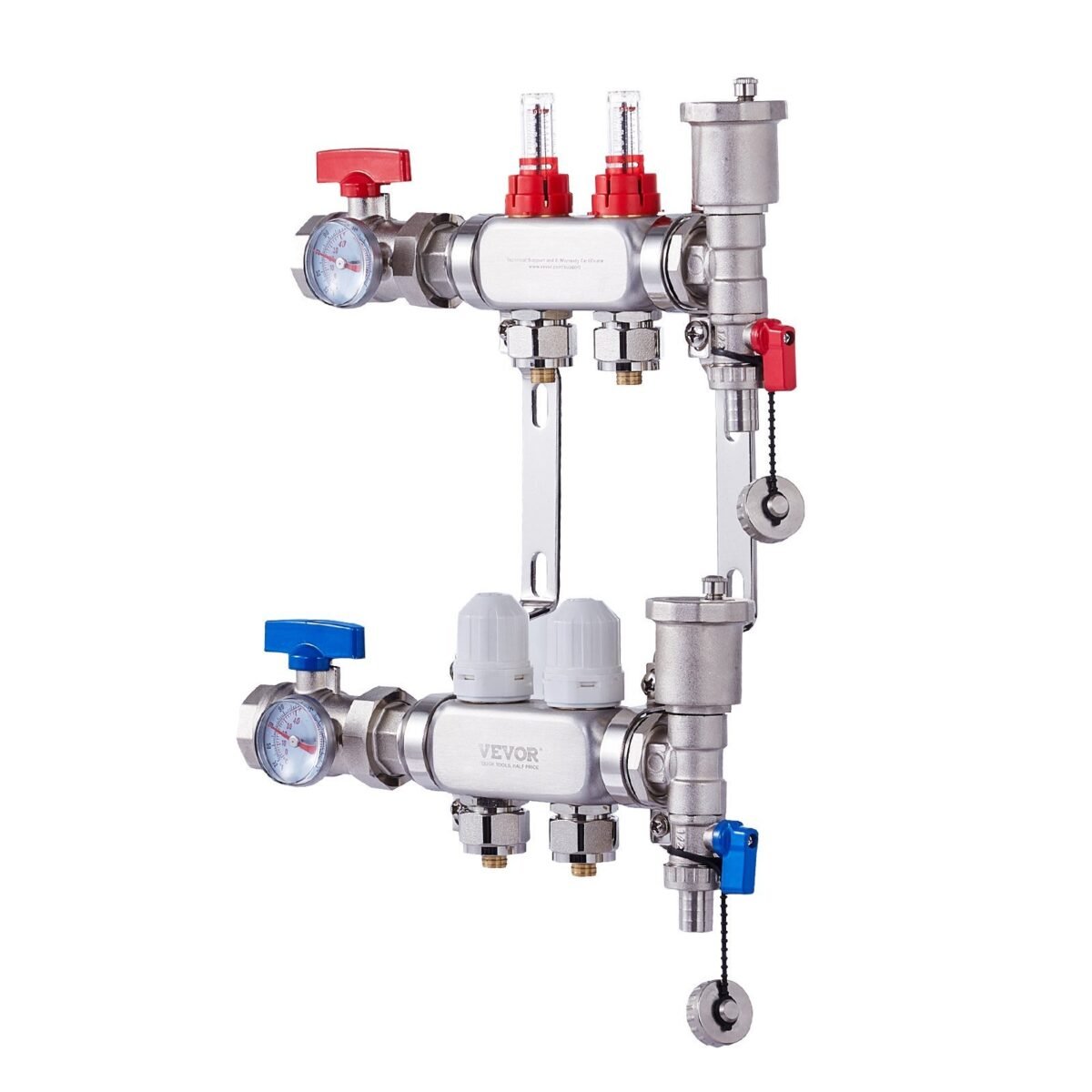 VEVOR 7012-25-02-00-NPT 2-Branch Radiant Heat Manifold - Image 3