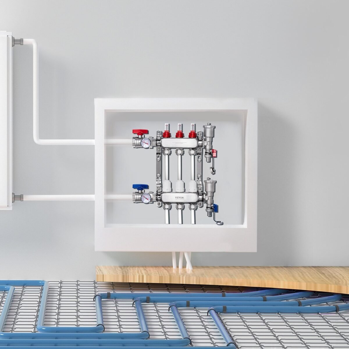 VEVOR 7012-25-03-00-NPT 3-Branch Radiant Heat Manifold - Image 6