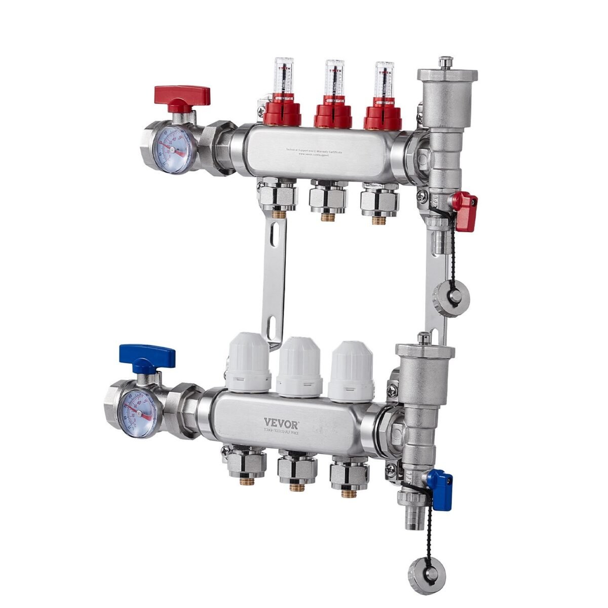 VEVOR 7012-25-03-00-NPT 3-Branch Radiant Heat Manifold - Image 3