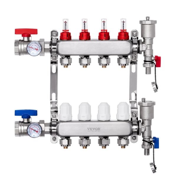 VEVOR 7012-25-04-00-NPT  4-Branch Radiant Heat Manifold