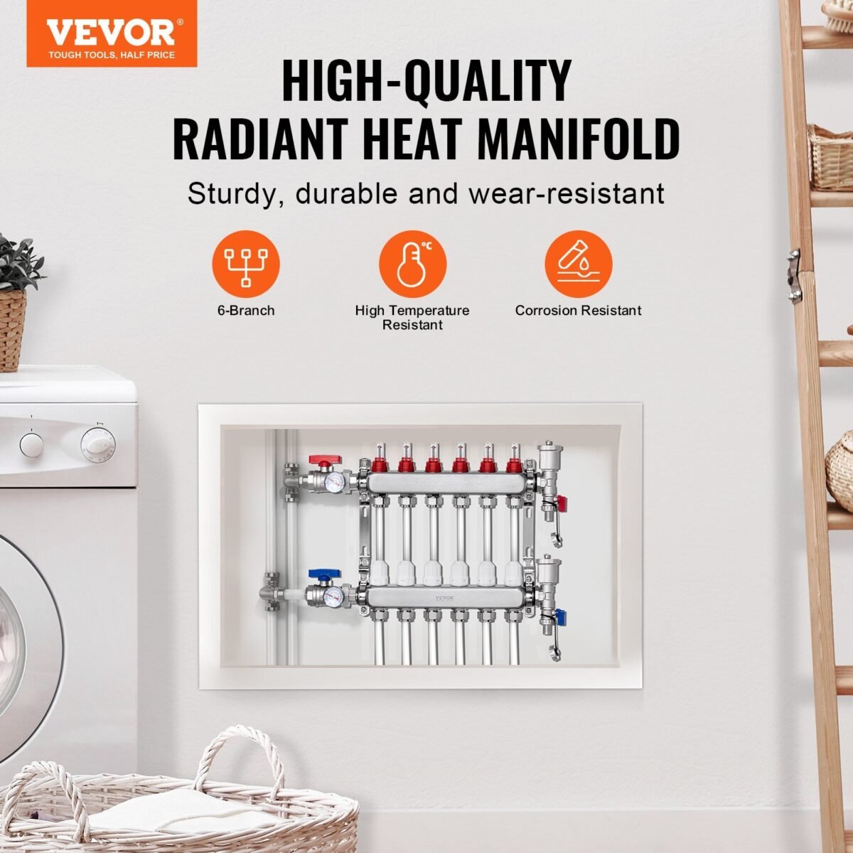 VEVOR 7012-25-06-00-NPT 6-Branch Radiant Heat Manifold - Image 12