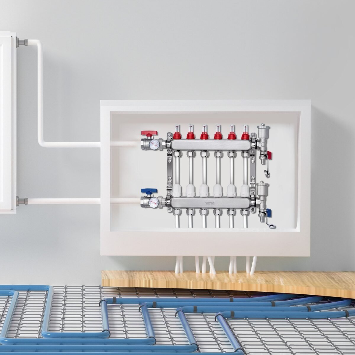 VEVOR 7012-25-06-00-NPT 6-Branch Radiant Heat Manifold - Image 6