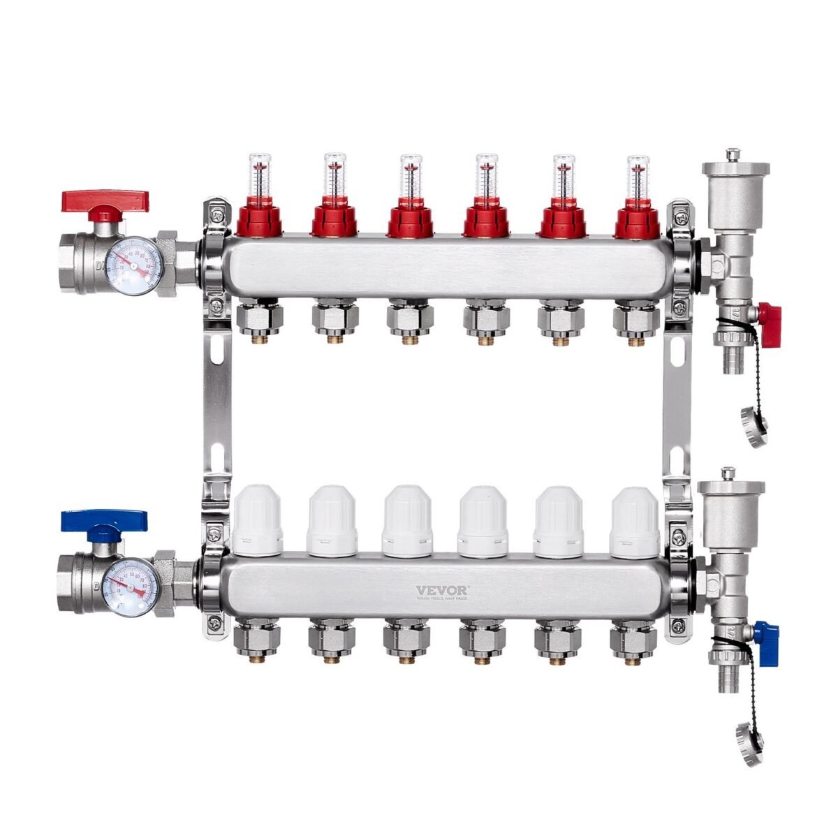 VEVOR 7012-25-06-00-NPT 6-Branch Radiant Heat Manifold - Image 1