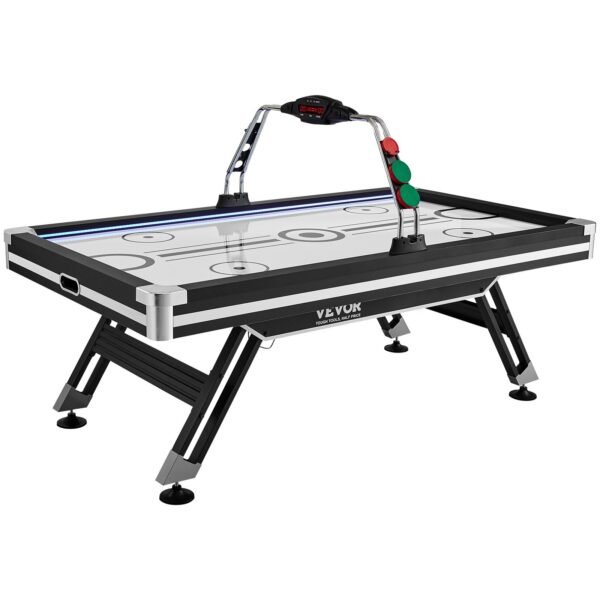 VEVOR AH726 Air-Powered Hockey Table, 89" Indoor Hockey Table for Kids and Adults, LED Sports Hockey Game with 2 Pucks, 2 Pushers, and Electronic Score System, Arcade Gaming Set for Game Room Family Home