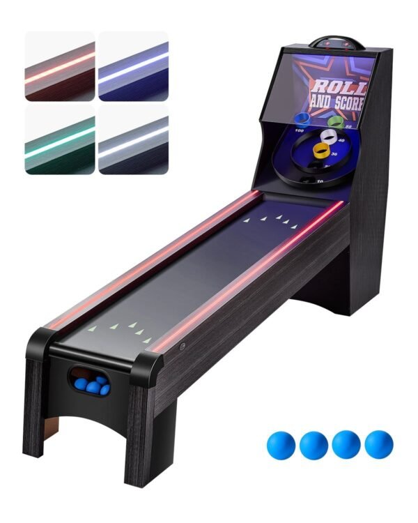 VEVOR SSG-05 9 ft Roll & Score Arcade Game Table LED Electronic Scorer Home Game Room 4 Balls