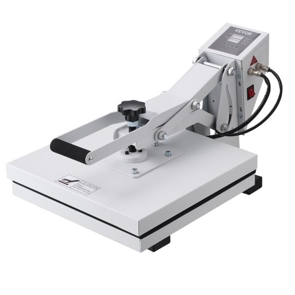 VEVOR WBFHPM3804 Heat Press, Heat Press Machine for T-Shirt, Fast Heating, Power Digital Industrial Sublimation Printer for Heat Transfer Vinyl, High Pressure Heat Press 15x15, Easy to Use, White