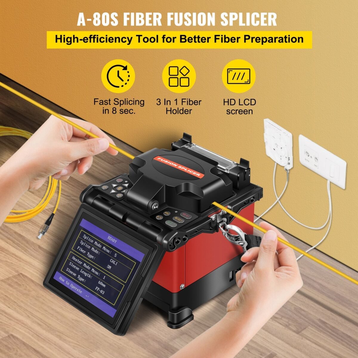 VEVOR FL-2310 Power Meter / FL-210 Fiber Cleaver Fiber Fusion Splicer - Image 12