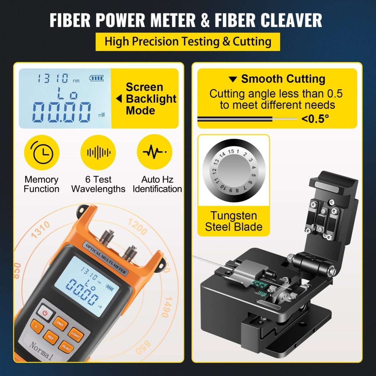 VEVOR FL-2310 Power Meter / FL-210 Fiber Cleaver Fiber Fusion Splicer - Image 9